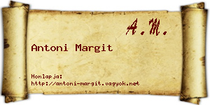 Antoni Margit névjegykártya